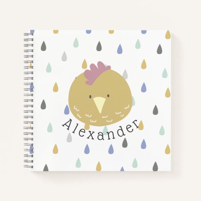 Cuaderno Nombre personalizable pollita linda (Anverso)