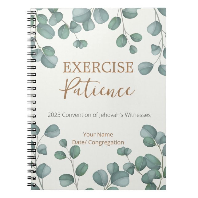 Cuaderno Nombre Personalizado 2023 Paciencia de ejercicio J (Frente)