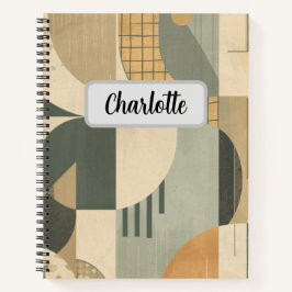 Cuaderno Nombre personalizado abstracto artístico 