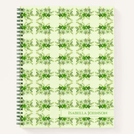 Cuaderno Nombre personalizado acuarela Bloc de notas floral
