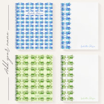 Nombre personalizado acuarela Blue Floral Notebook