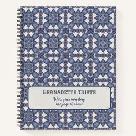 Cuaderno Nombre personalizado acuarela Resumen de patrón ge