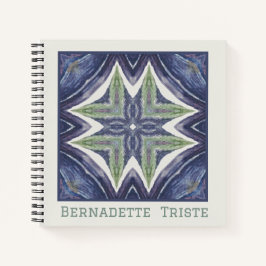 Cuaderno Nombre personalizado acuarela Resumen de patrón ge