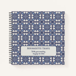 Cuaderno Nombre personalizado acuarela Resumen de patrón ge