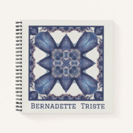 Cuaderno Nombre personalizado acuarela Resumen de patrón ge