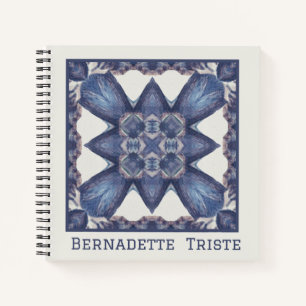 Cuaderno Nombre personalizado acuarela Resumen de patrón ge