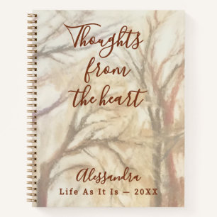 Cuaderno Nombre personalizado Año Pensamientos de vida Natu
