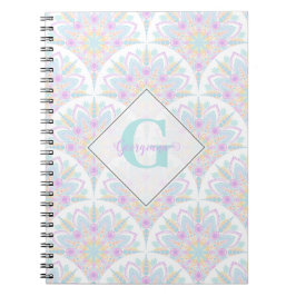 Cuaderno Nombre personalizado Art Deco Pastel Floral arcoir