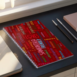 Cuaderno Nombre personalizado Arte de Word moderno Añadir s