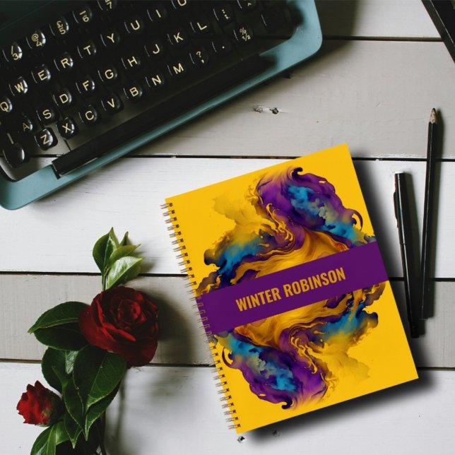 Cuaderno Nombre personalizado artístico tinta de color de a (Subido por el creador)