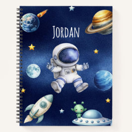 Cuaderno Nombre personalizado astronauta avión espacial de