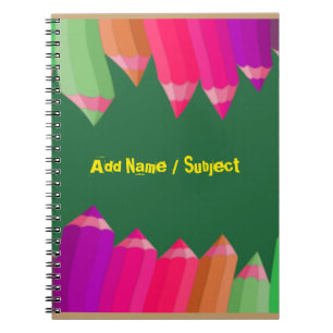 Cuaderno Nombre personalizado/asunto Retro Divertido color