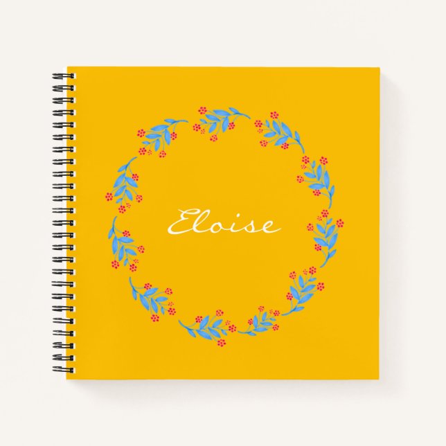 Cuaderno Nombre Personalizado Audaz Escritores Florales Ama (Anverso)
