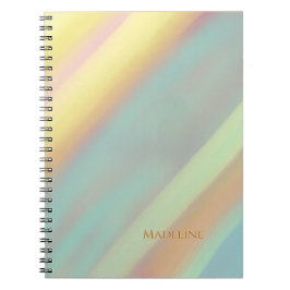 Cuaderno Nombre personalizado azul verde playa costera 