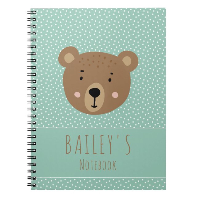 Cuaderno Nombre personalizado Baby Bear osito lindo para ni (Frente)