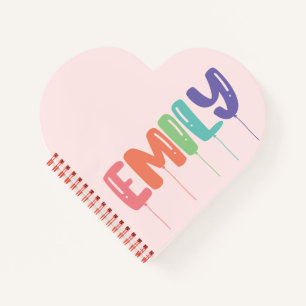Cuaderno Nombre personalizado Balloon Gift Idea Heart