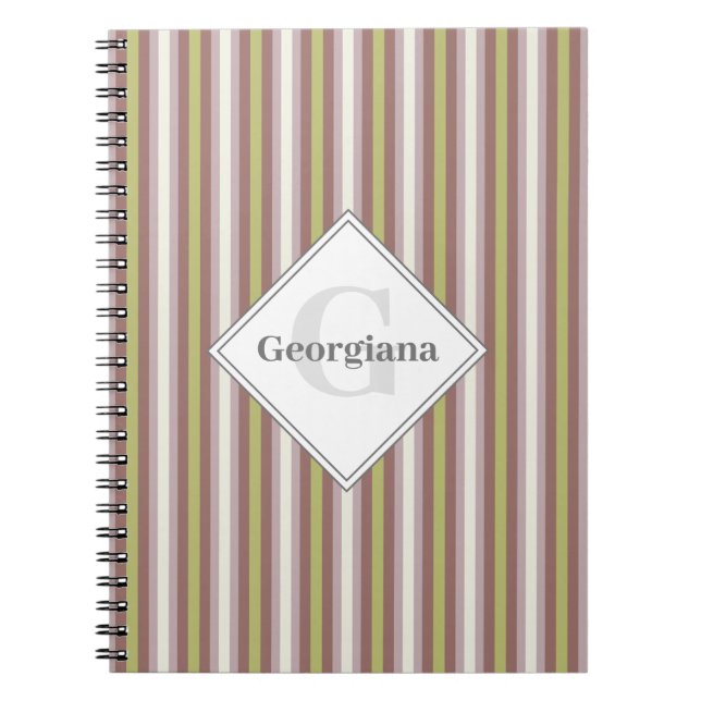 Cuaderno Nombre personalizado Bandas de vaina neutra con ca (Frente)