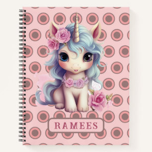 Cuaderno Nombre Personalizado Bebé Lechero Unicornio Sparkl