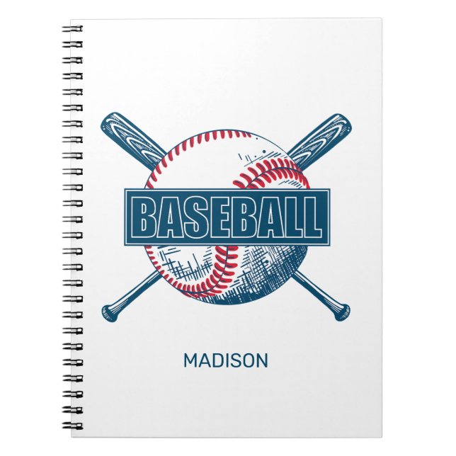 Cuaderno Nombre personalizado Béisbol (Frente)
