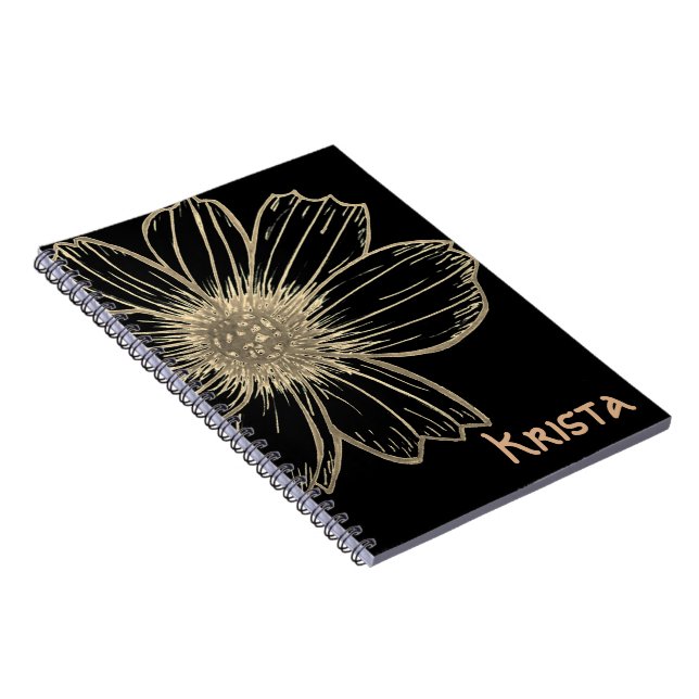 Cuaderno Nombre personalizado Bella computadora portátil de (Lado Derecho)