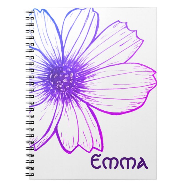 Cuaderno Nombre personalizado Bella computadora portátil de (Frente)