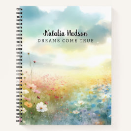 Cuaderno Nombre personalizado Bella Flores