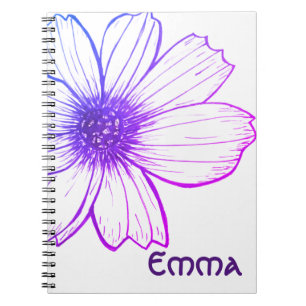 Cuaderno Nombre personalizado Bello portátil de diseño de