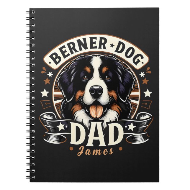 Cuaderno Nombre Personalizado Berner Dog Dad - Papi Bernés (Frente)