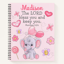 Cuaderno Nombre personalizado Blessing Christian Scripture