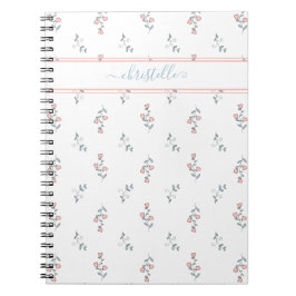 Cuaderno Nombre personalizado Boho Bonito Patrón floral Rub