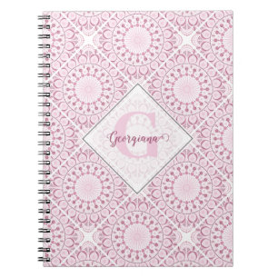 Cuaderno Nombre personalizado Bonito de confetti rosado Lac
