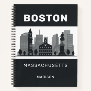 Cuaderno Nombre personalizado Boston Massachusetts