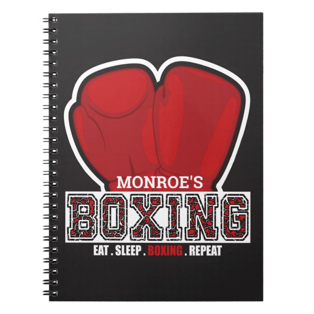 Cuaderno NOMBRE Personalizado Boxer Boxer Glove Prighter (Frente)