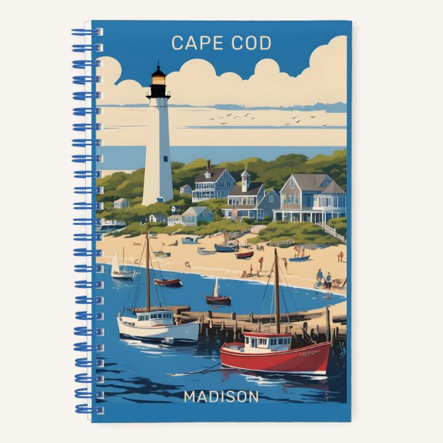 Cuaderno Nombre personalizado Cabo Cod Massachusetts (Anverso)