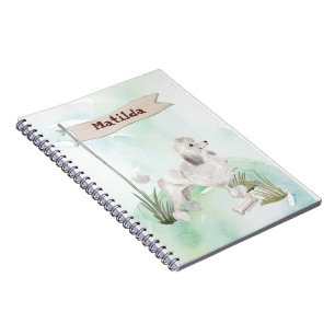 Cuaderno Nombre personalizado Caniche blanco Perro mascota