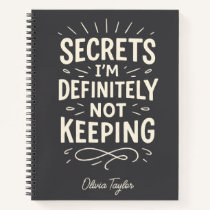 Cuaderno Nombre Personalizado Cita de secretos divertidos p