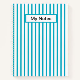Cuaderno Nombre personalizado clásico moderno Azure Stripe