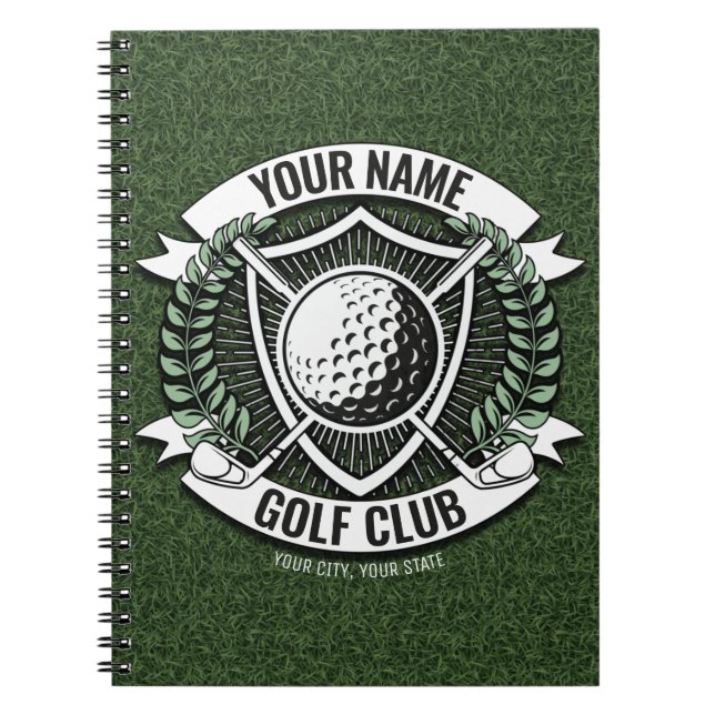Cuaderno NOMBRE personalizado Club de Golf Golf Club Turf C (Frente)