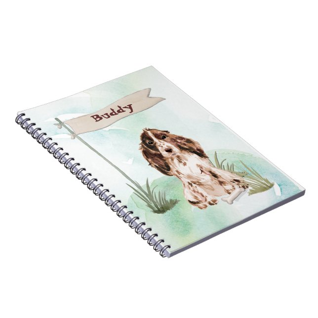 Cuaderno Nombre personalizado Cocker Brown Mascota Perro (Lado Derecho)