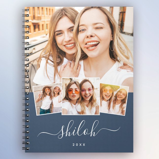 Cuaderno Nombre personalizado Collage de fotos de guión mod (Subido por el creador)