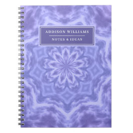 Cuaderno Nombre personalizado Color del patrón fractal púrp