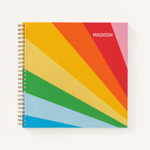 Cuaderno Nombre personalizado Colores arcoiris