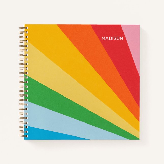 Cuaderno Nombre personalizado Colores arcoiris (Anverso)