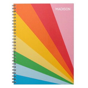 Cuaderno Nombre personalizado Colores arcoiris