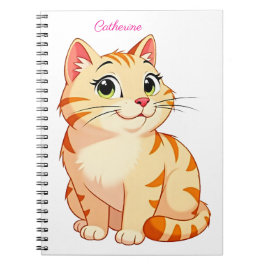 Cuaderno Nombre personalizado con un gato genial