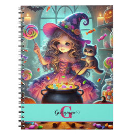 Cuaderno Nombre personalizado Cute Trajes de Halloween de B