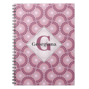 Cuaderno Nombre personalizado de 1920 Punto Rosa Dusky Radi