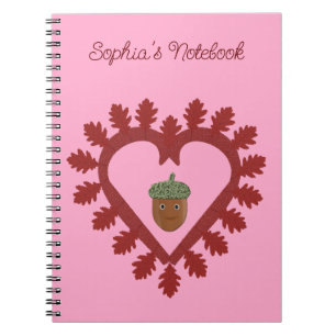 Cuaderno Nombre personalizado de Acorn Acorn de día de San