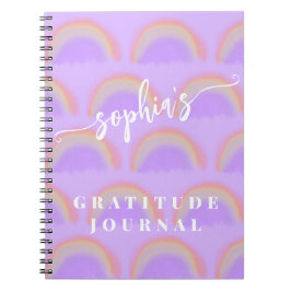 Cuaderno Nombre personalizado de arcoíris con acuarela
