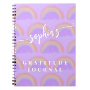 Cuaderno Nombre personalizado de arcoíris con acuarela